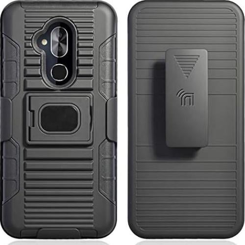 Funda Grip Negra Nakedcellphone con Clip y Soporte para Alcatel 7