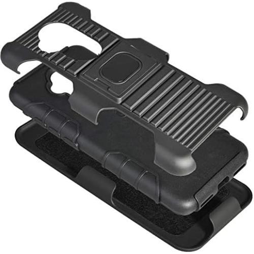 Funda Grip Negra Nakedcellphone con Clip y Soporte para Alcatel 7