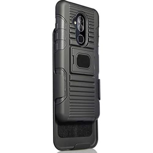 Funda Grip Negra Nakedcellphone con Clip y Soporte para Alcatel 7