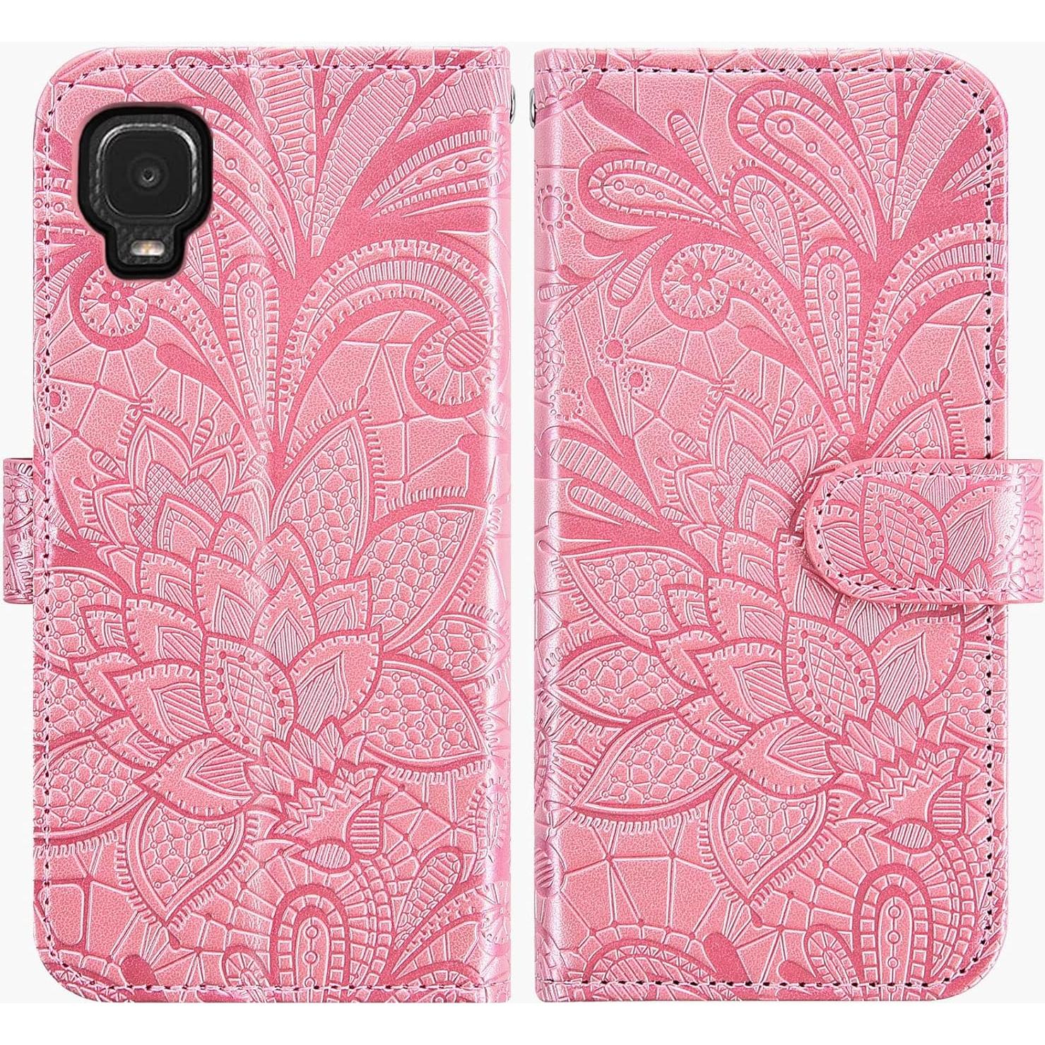 Funda Cartera Asuwish para Alcatel TCL A3 A509DL Oro Rosa