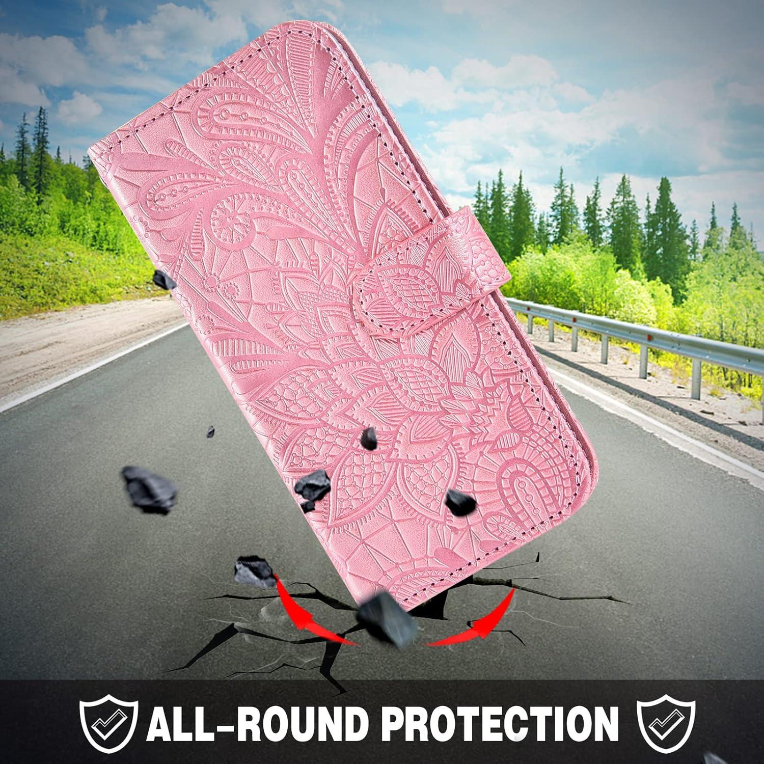 Funda Cartera Asuwish para Alcatel TCL A3 A509DL Oro Rosa