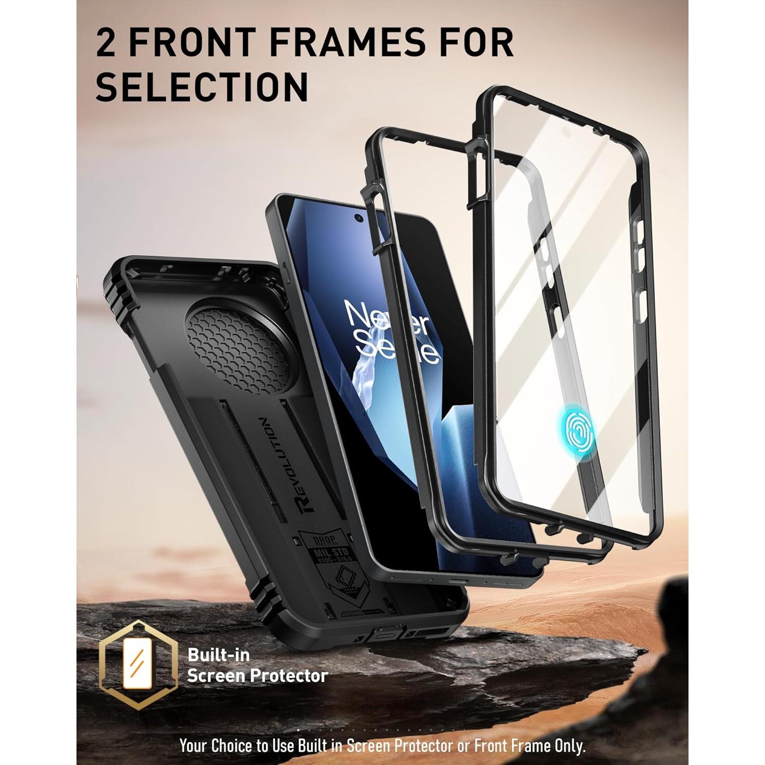 Funda Poetic Revolution para OnePlus 13R 5G, Negro, Resistente a Golpes