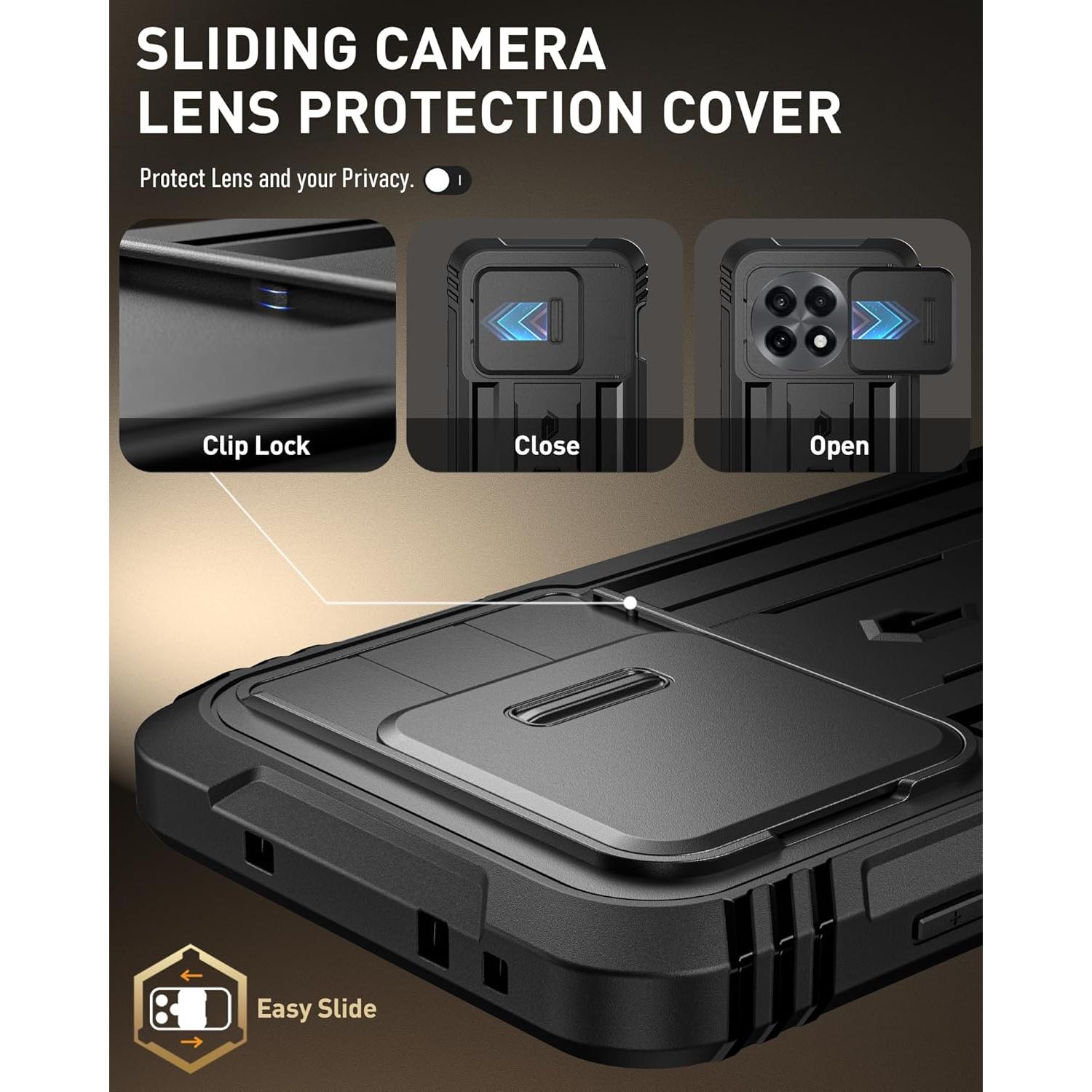 Funda Poetic Revolution para OnePlus 13R 5G, Negro, Resistente a Golpes