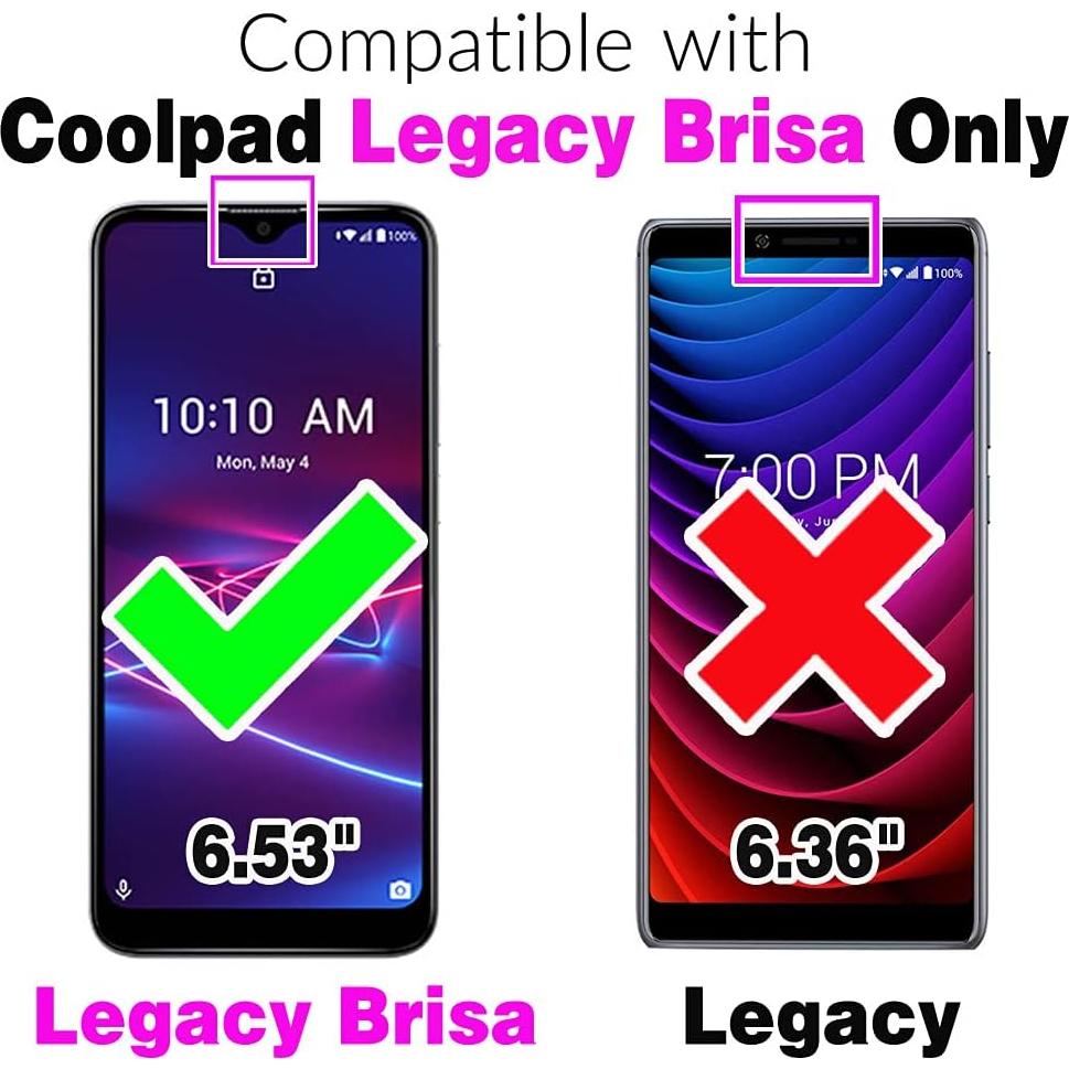 Funda de Teléfono Asuwish para Coolpad Legacy Brisa con Soporte y Ranura para Tarjetas - Negro
