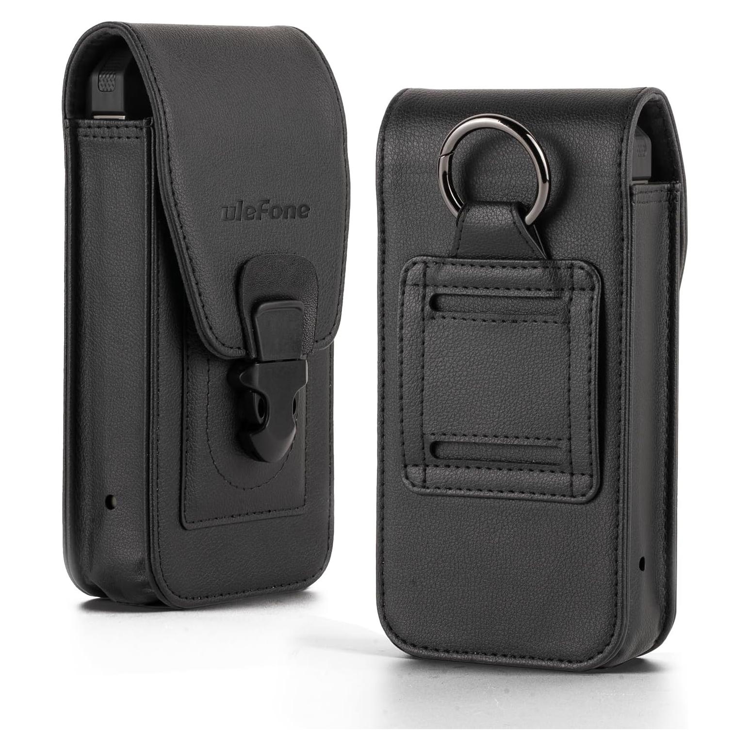 Funda de cuero Ulefone Armor 24 con clip y soporte para tarjetas