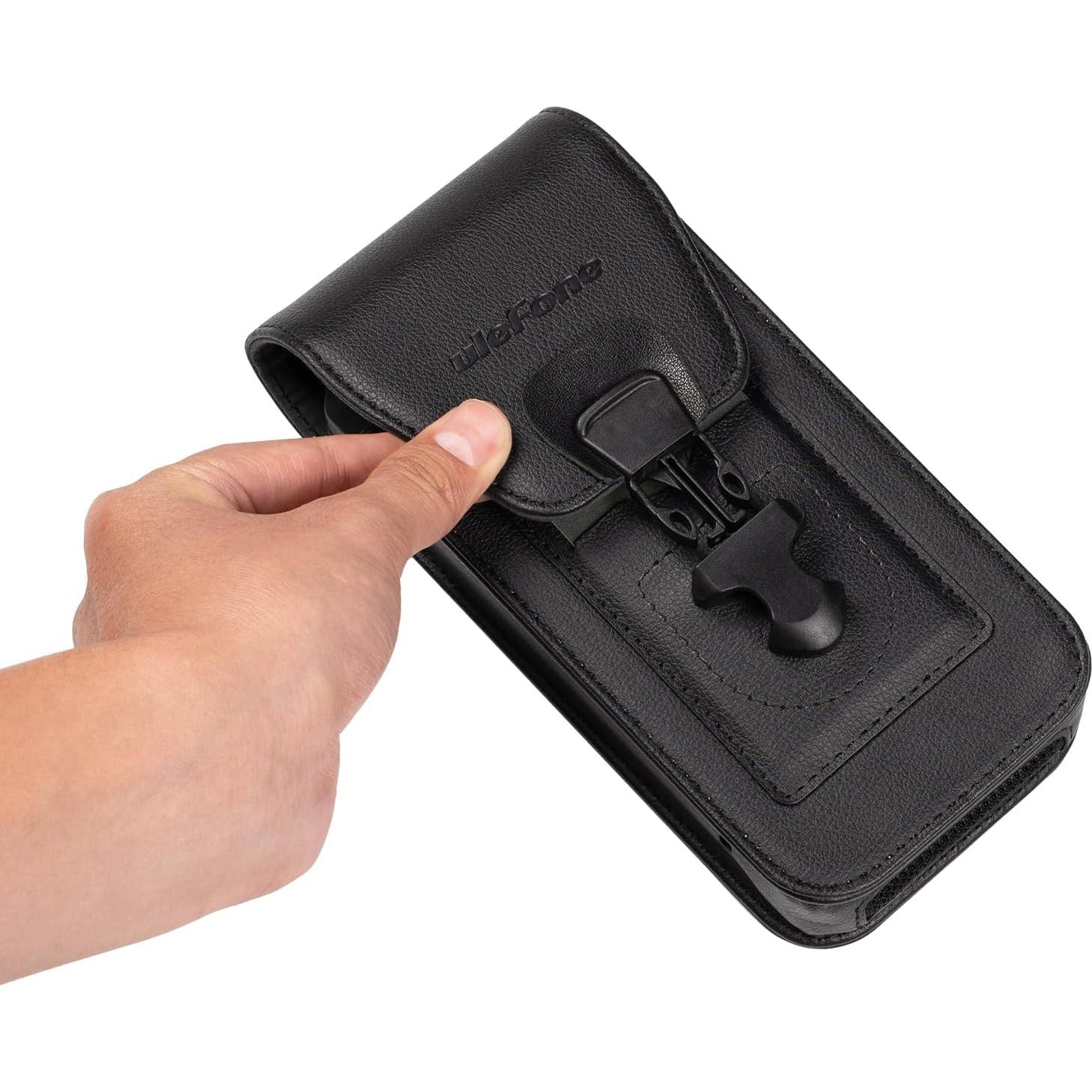 Funda de cuero Ulefone Armor 24 con clip y soporte para tarjetas