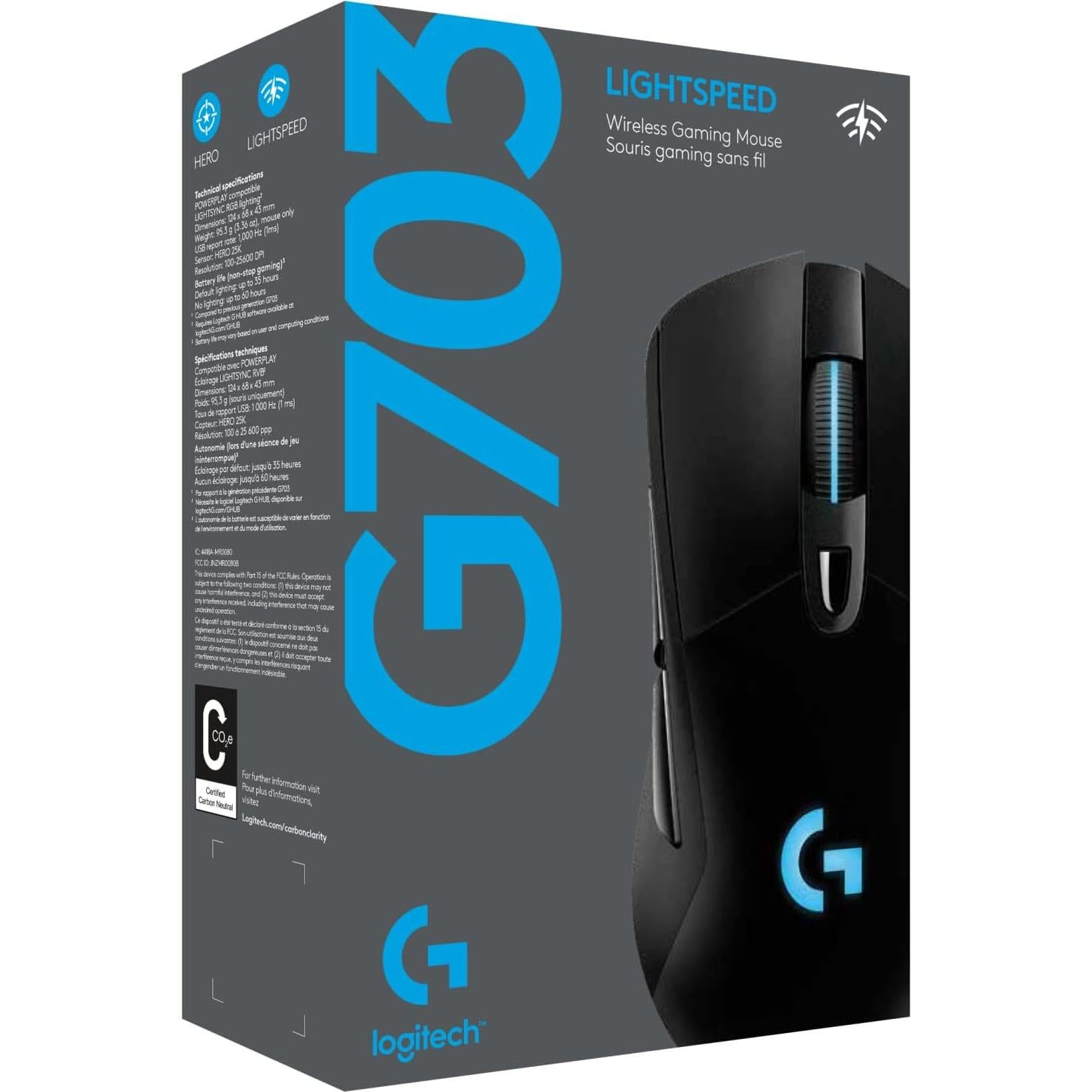 Logitech G703 Lightspeed Ratón Inalámbrico para Juegos 25K DPI
