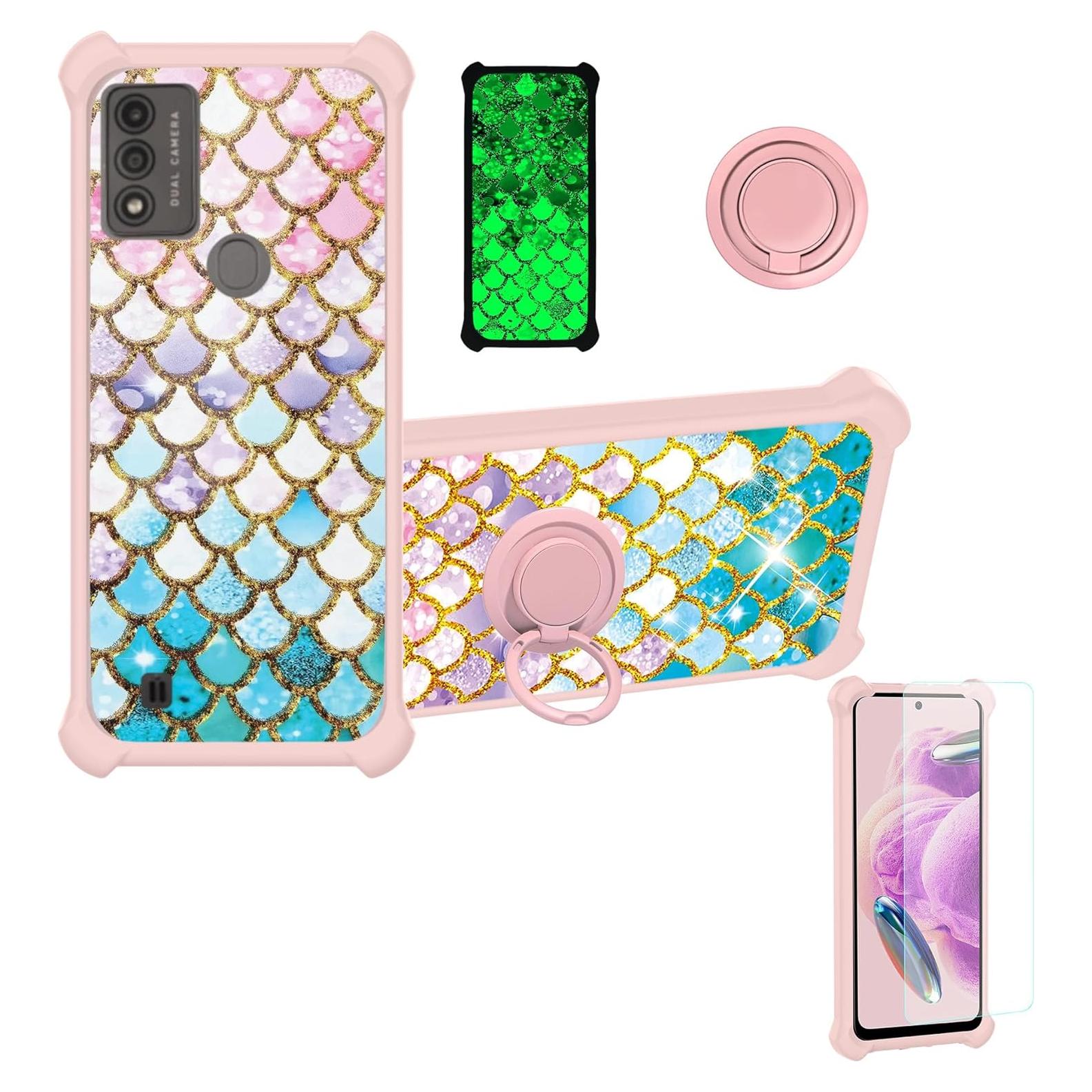 Funda Wiko Voix JSF-YL con Soporte Anillo 360 y Efecto Luminiscente