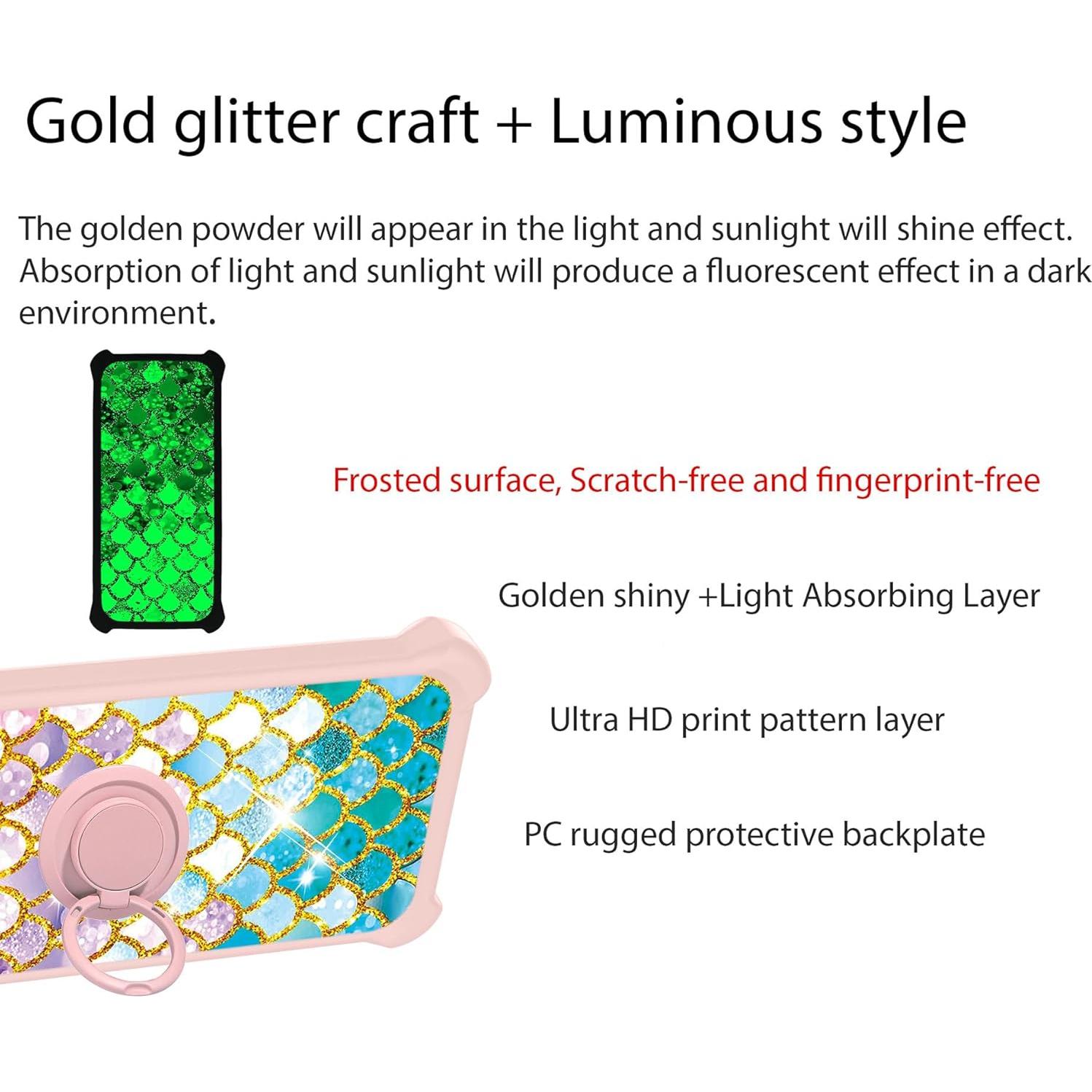 Funda Wiko Voix JSF-YL con Soporte Anillo 360 y Efecto Luminiscente