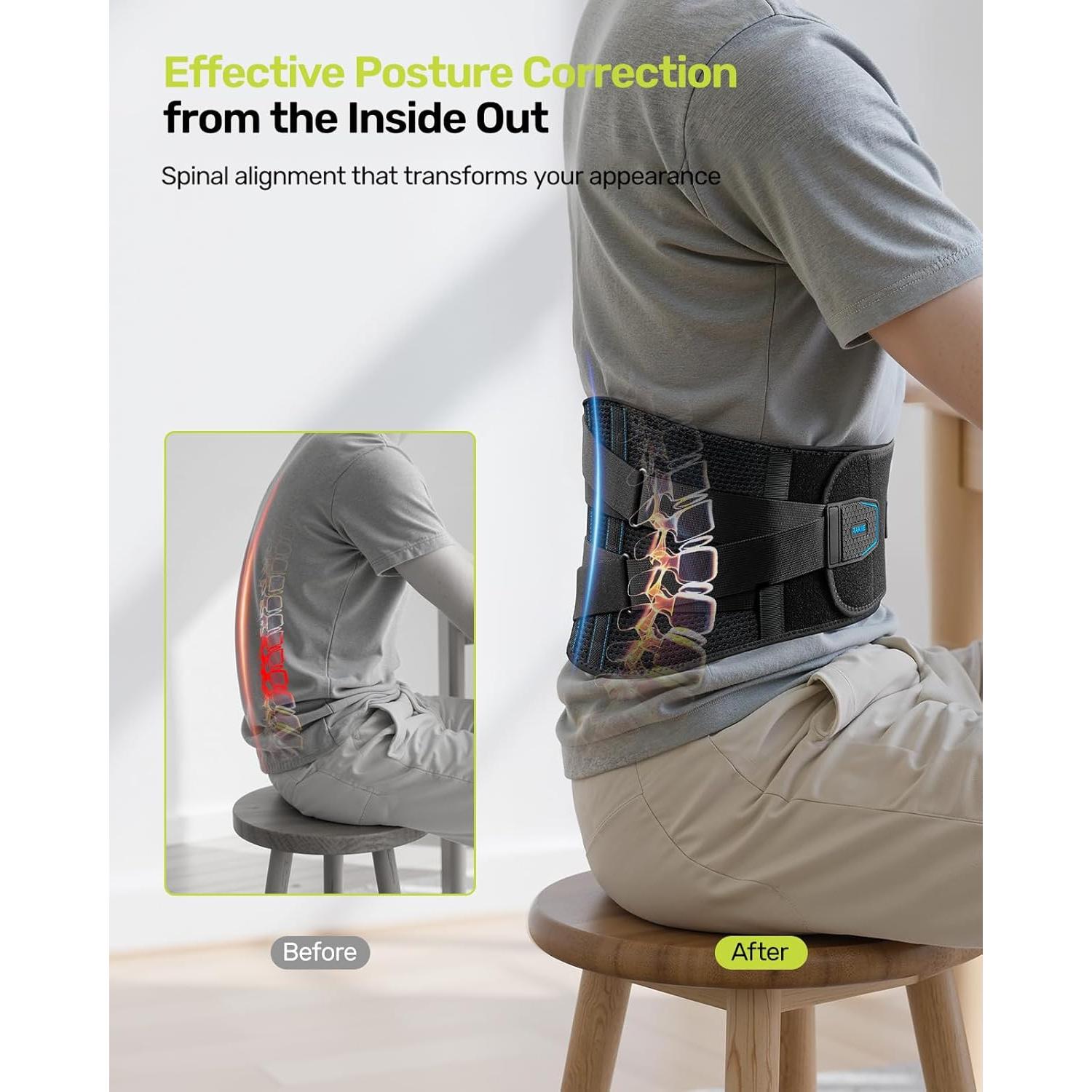 Faja de Soporte Lumbar Rakiie M - Alivio Dolor Espalda Baja