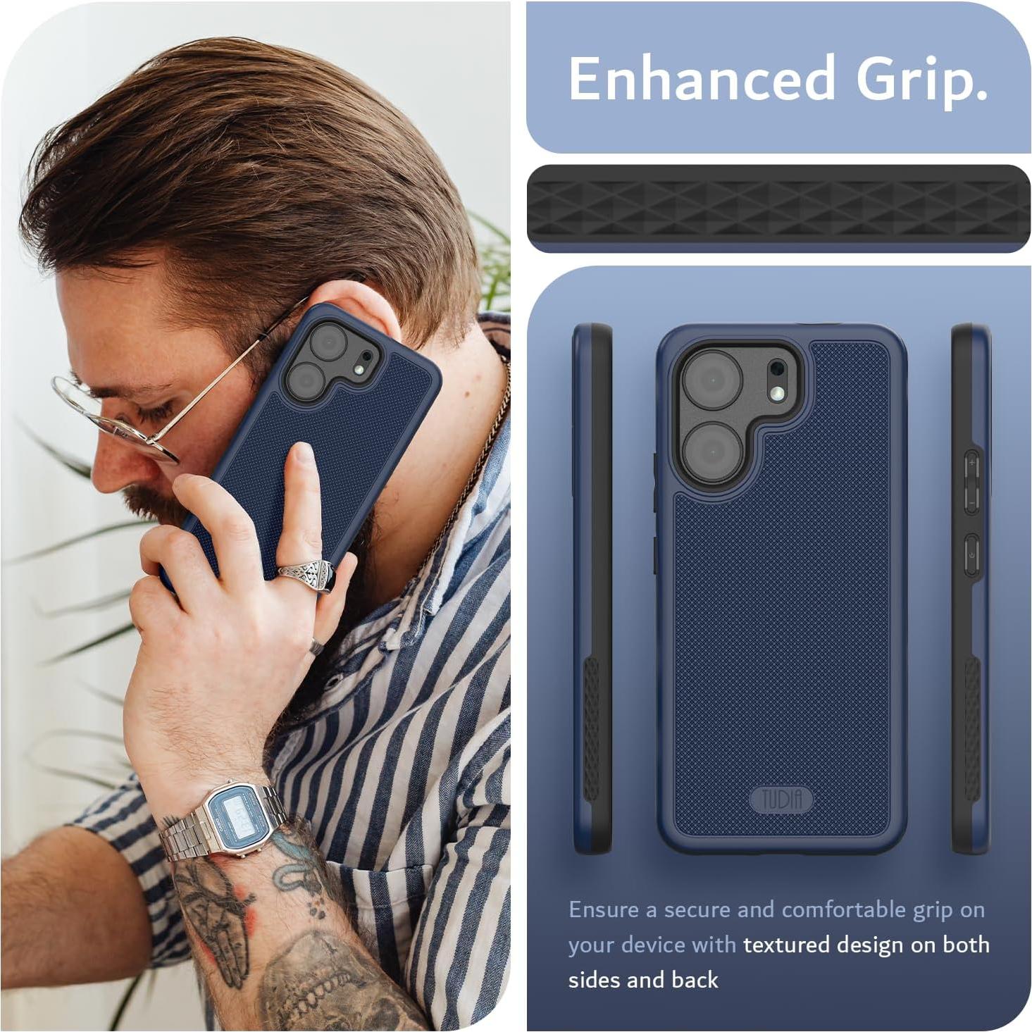 Funda TUDIA MergeGrip para BLU View 5 B160V - Doble Capa Azul