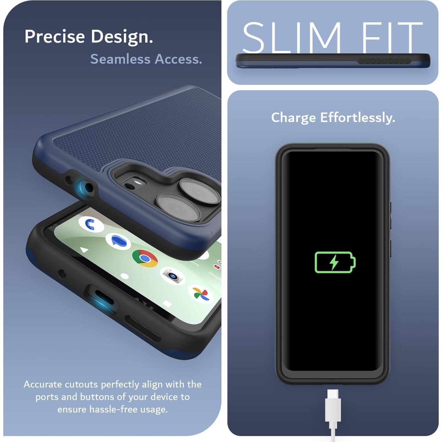 Funda TUDIA MergeGrip para BLU View 5 B160V - Doble Capa Azul