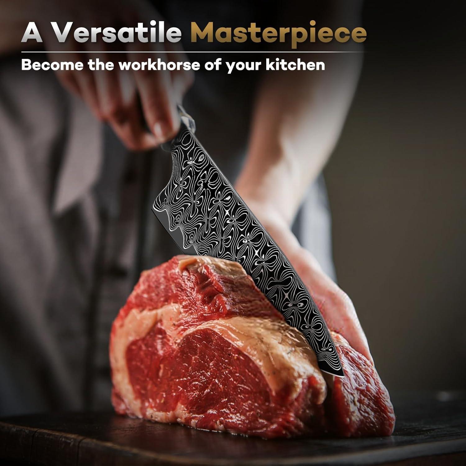 Cuchillo de Chef Huusk de Damasco 20 cm VG-10 Afilado Profesional