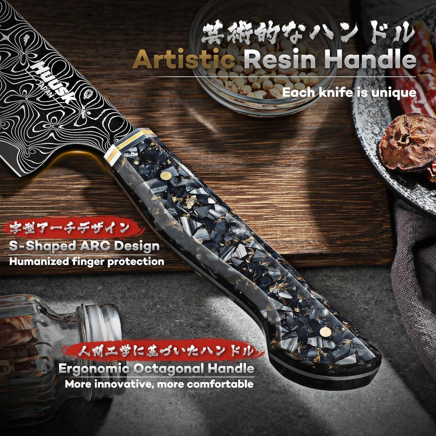 Cuchillo de Chef Huusk de Damasco 20 cm VG-10 Afilado Profesional