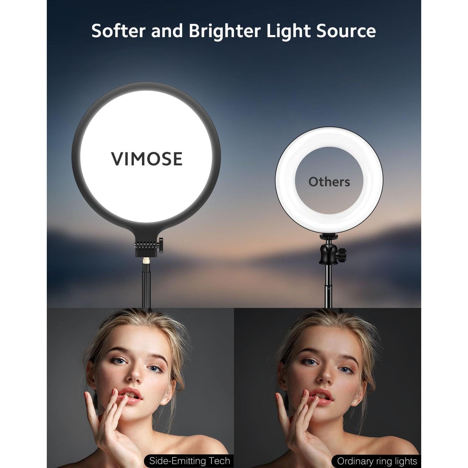 Anillo de Luz LED Vimose 26.67 cm Ajustable para Video