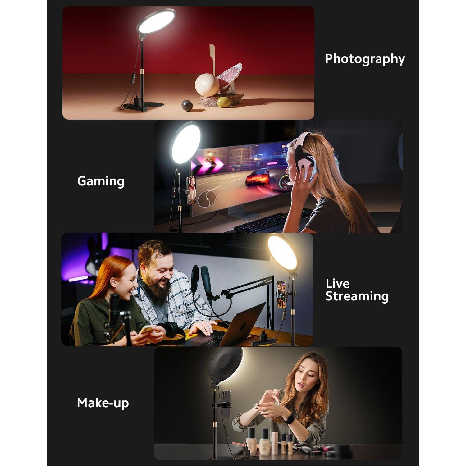 Anillo de Luz LED Vimose 26.67 cm Ajustable para Video