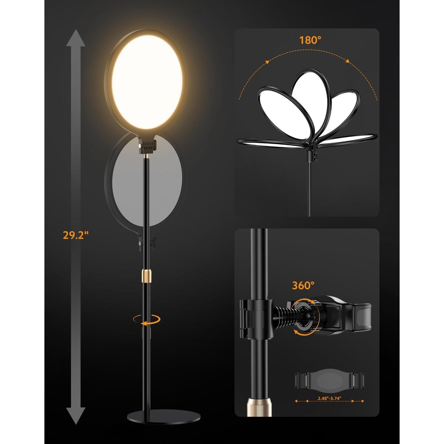 Anillo de Luz LED Vimose 26.67 cm Ajustable para Video