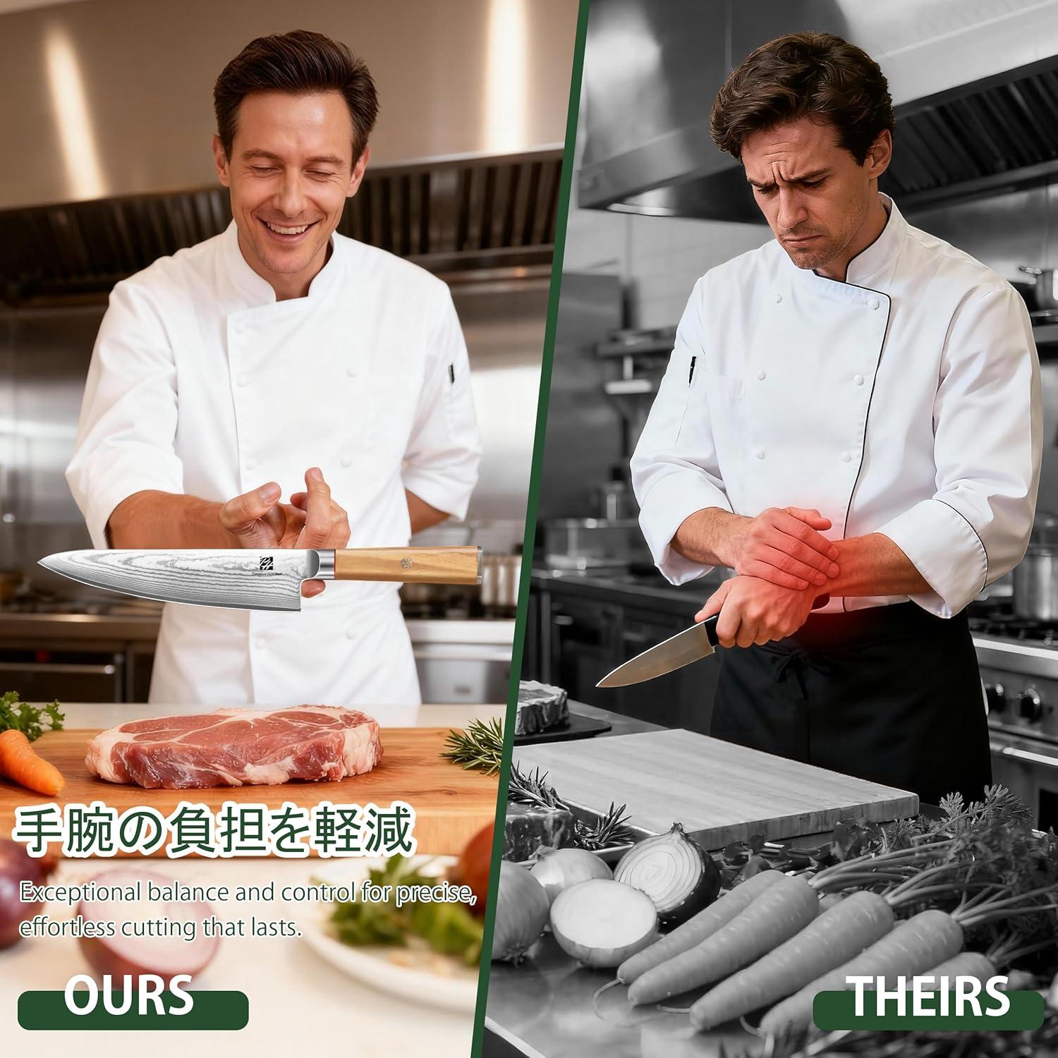 Cuchillo de Chef Damasco 8" PLATINIUM HOME Acero VG10