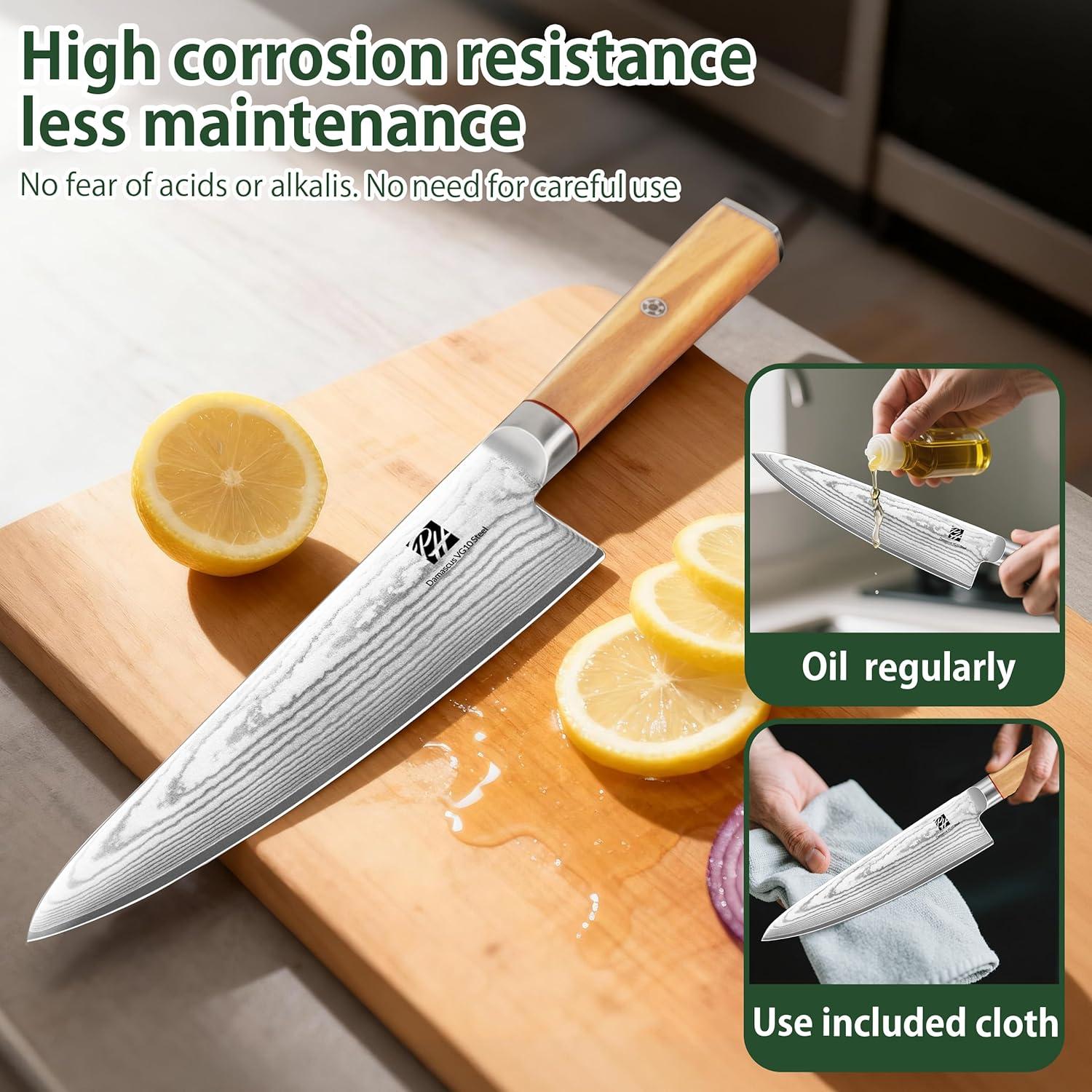 Cuchillo de Chef Damasco 8" PLATINIUM HOME Acero VG10