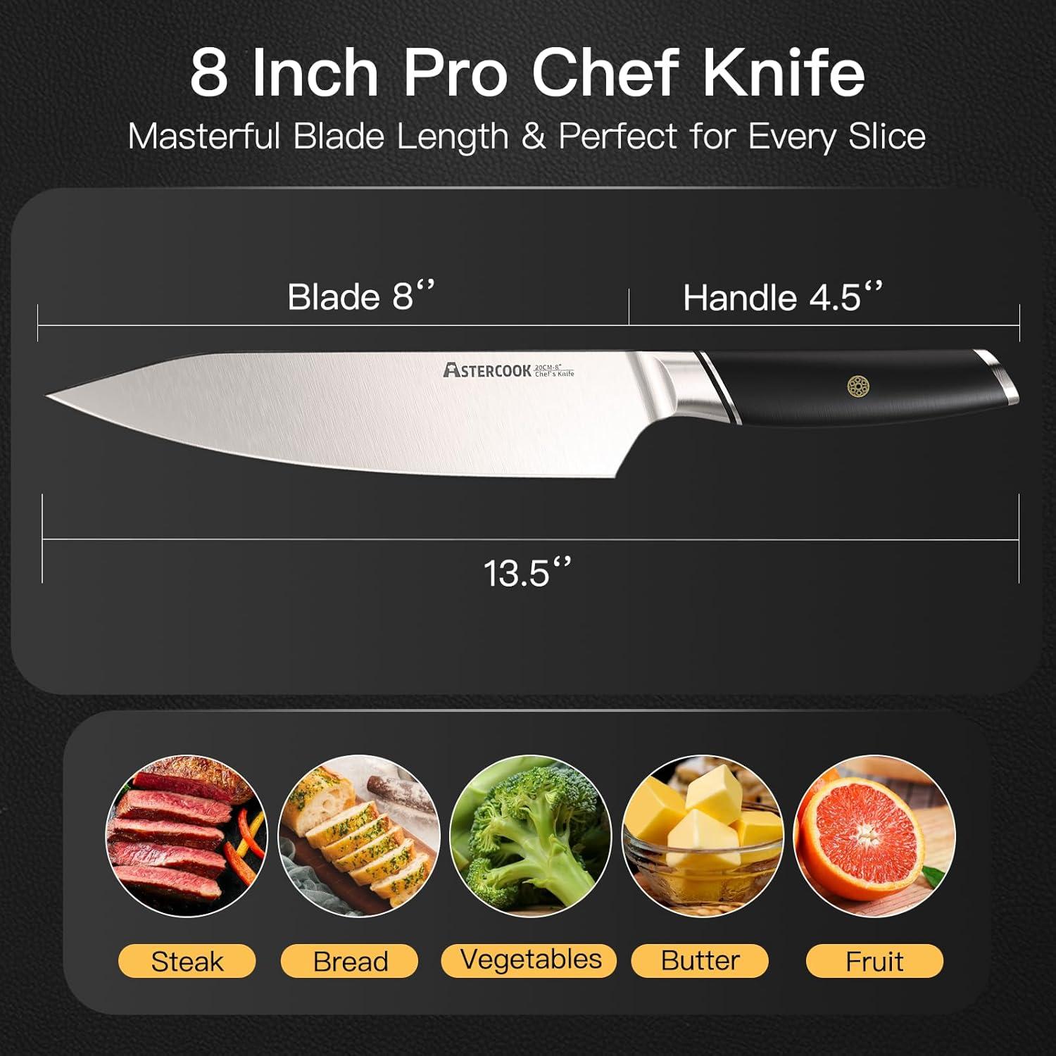 Cuchillo de Chef Astercook 20.32 cm Acero Inoxidable