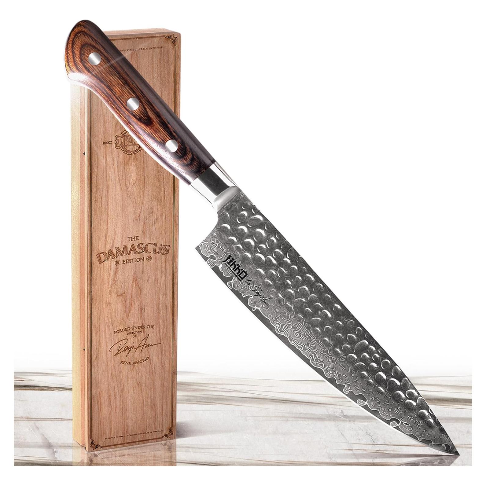 Cuchillo de Chef Jikko Edición Damasco VG-10 20.3 cm Pakkawood