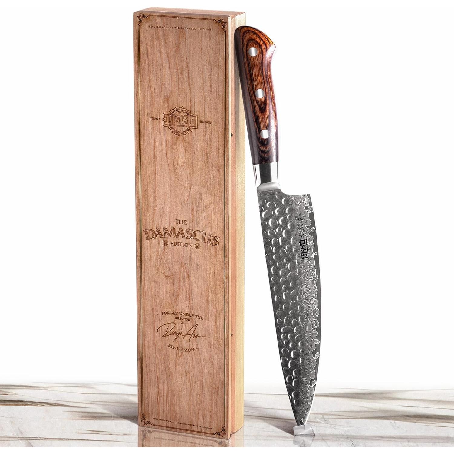 Cuchillo de Chef Jikko Edición Damasco VG-10 20.3 cm Pakkawood