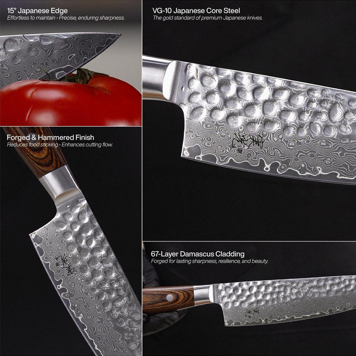 Cuchillo de Chef Jikko Edición Damasco VG-10 20.3 cm Pakkawood