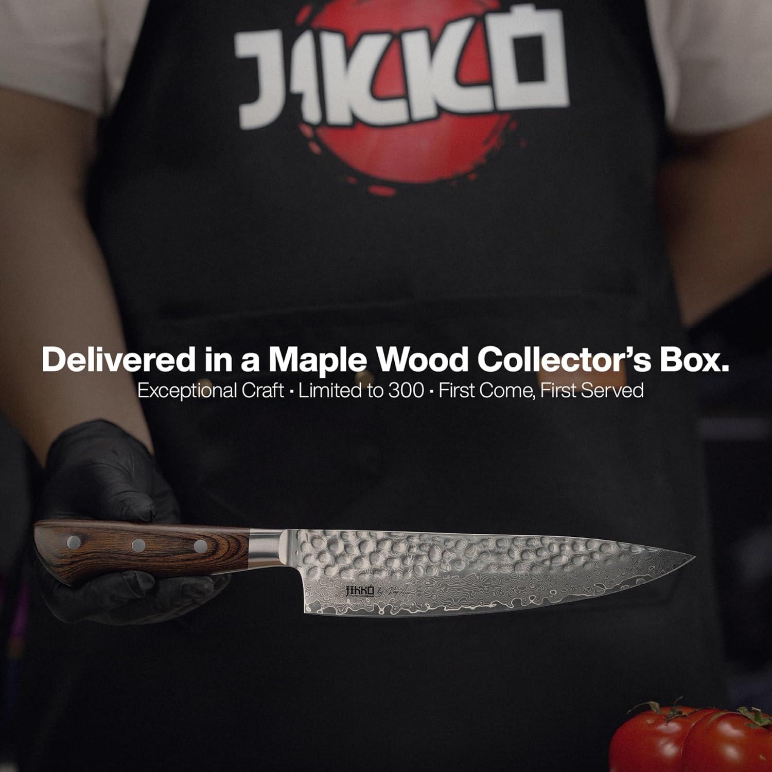 Cuchillo de Chef Jikko Edición Damasco VG-10 20.3 cm Pakkawood