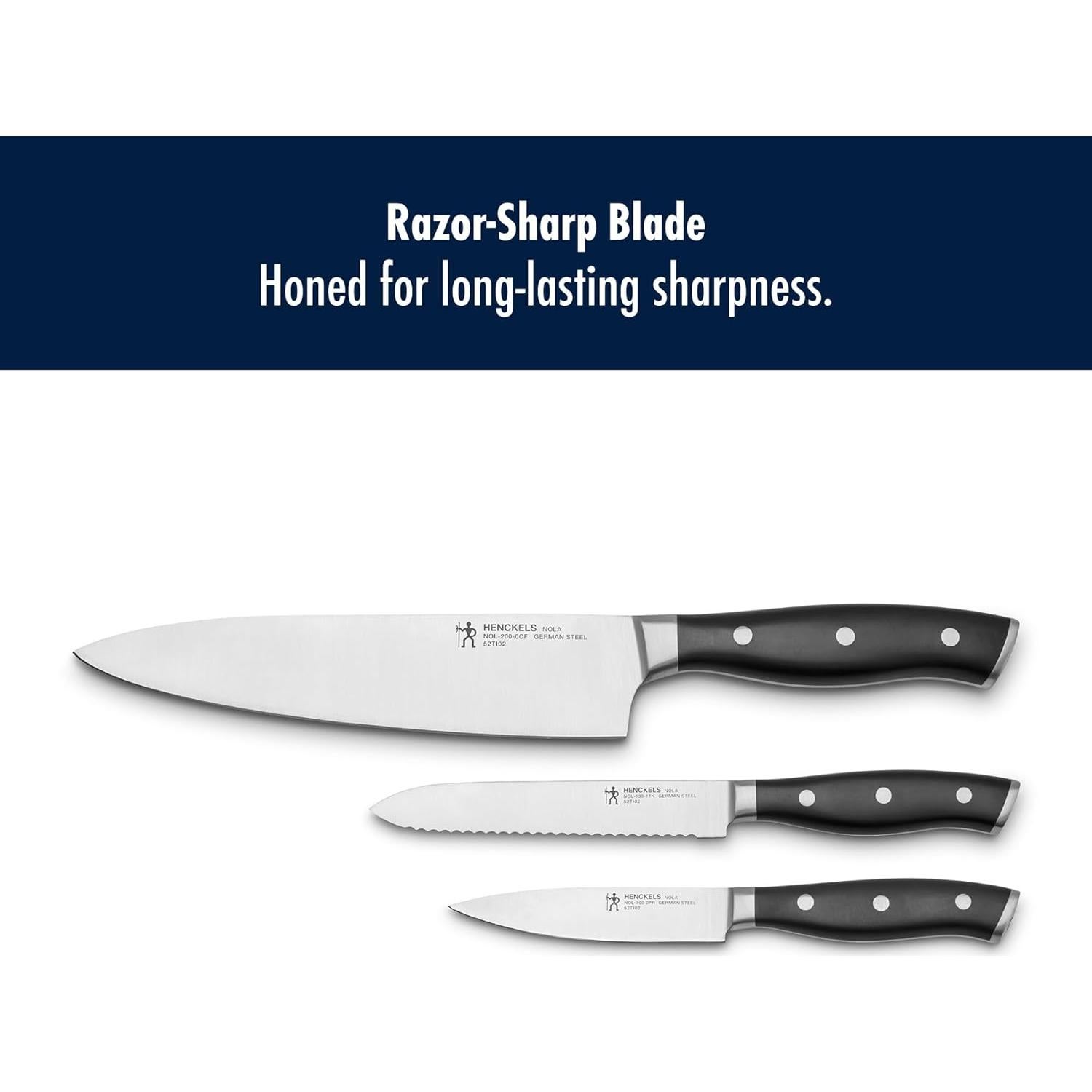 Juego de Cuchillos de Chef HENCKELS Nola 3 Piezas Acero Inoxidable