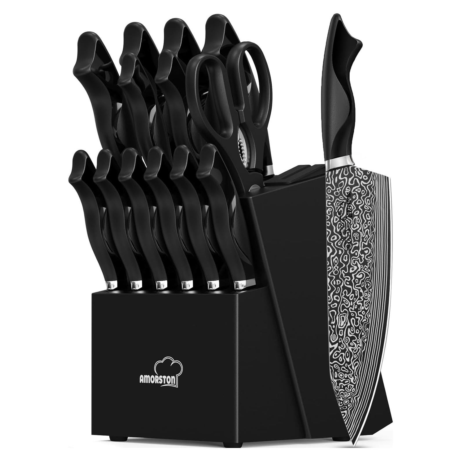 Juego de cuchillos de cocina 15 piezas Amorston acero inoxidable