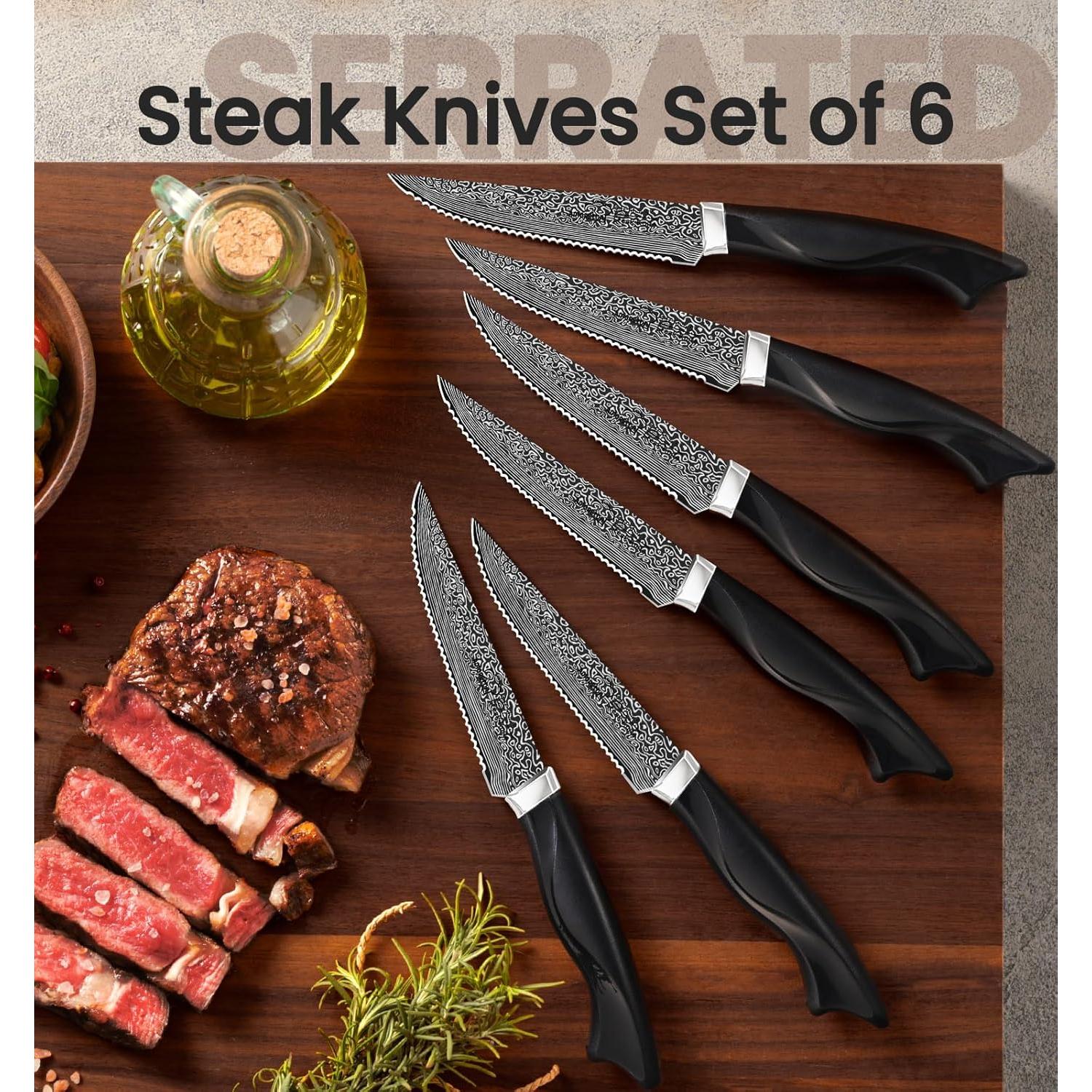 Juego de cuchillos de cocina 15 piezas Amorston acero inoxidable