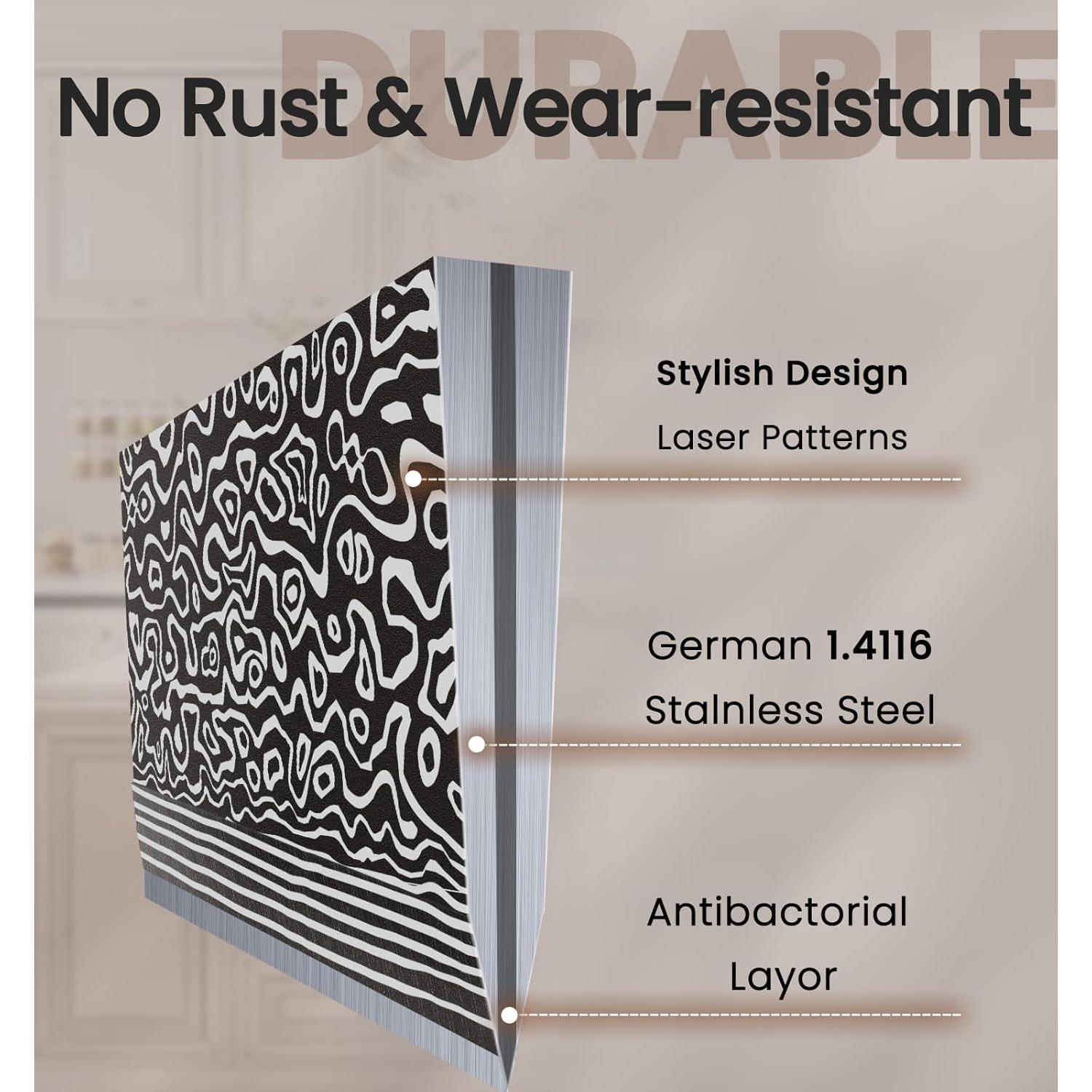 Juego de cuchillos de cocina 15 piezas Amorston acero inoxidable