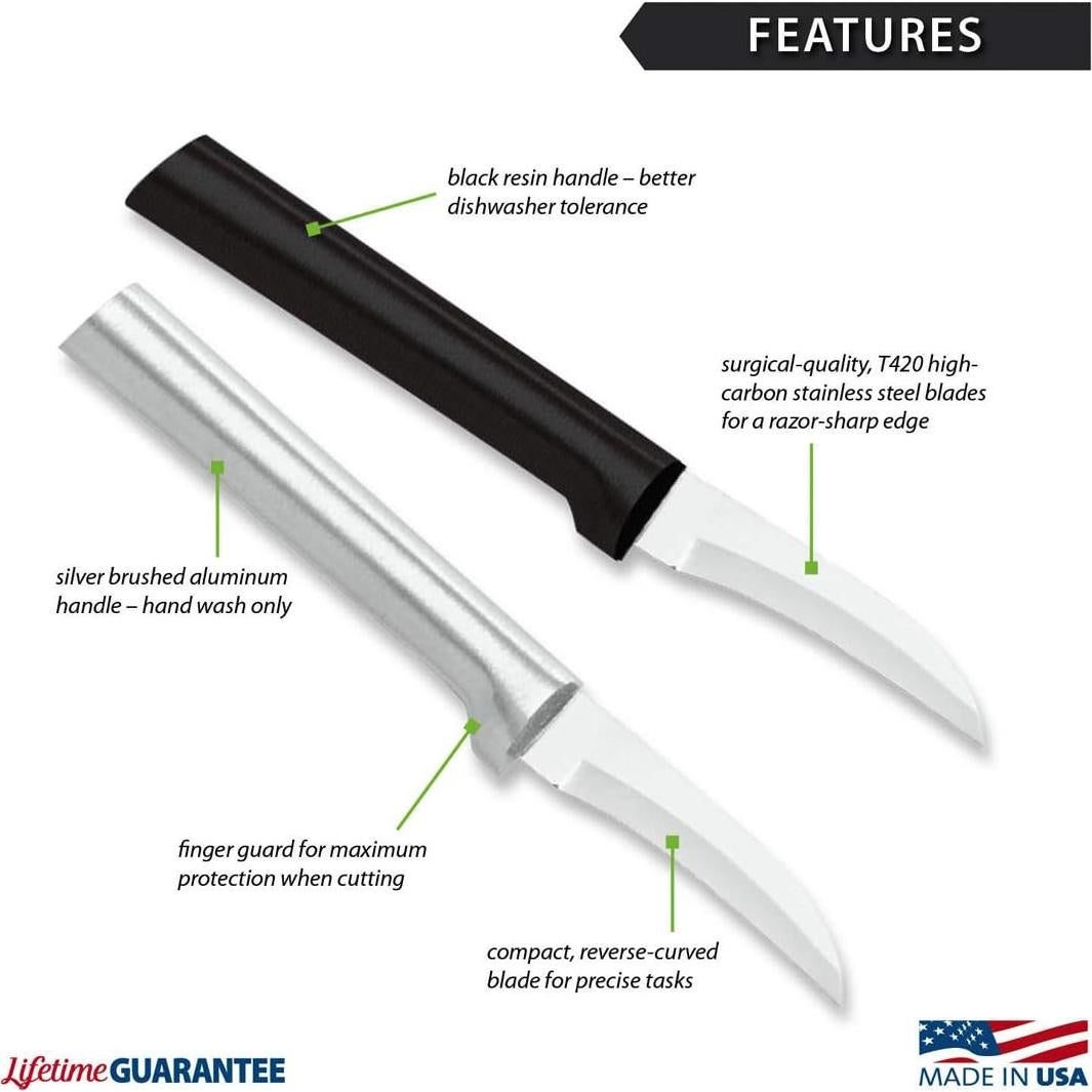 Cuchillo de Pelar RADA Granny Negro - Paquete de 2 Unidades