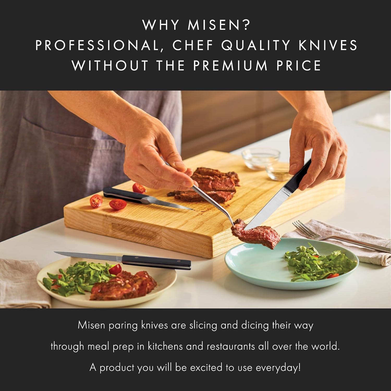 Cuchillo de Pelar Misen 8.89 cm Acero Inoxidable Negro