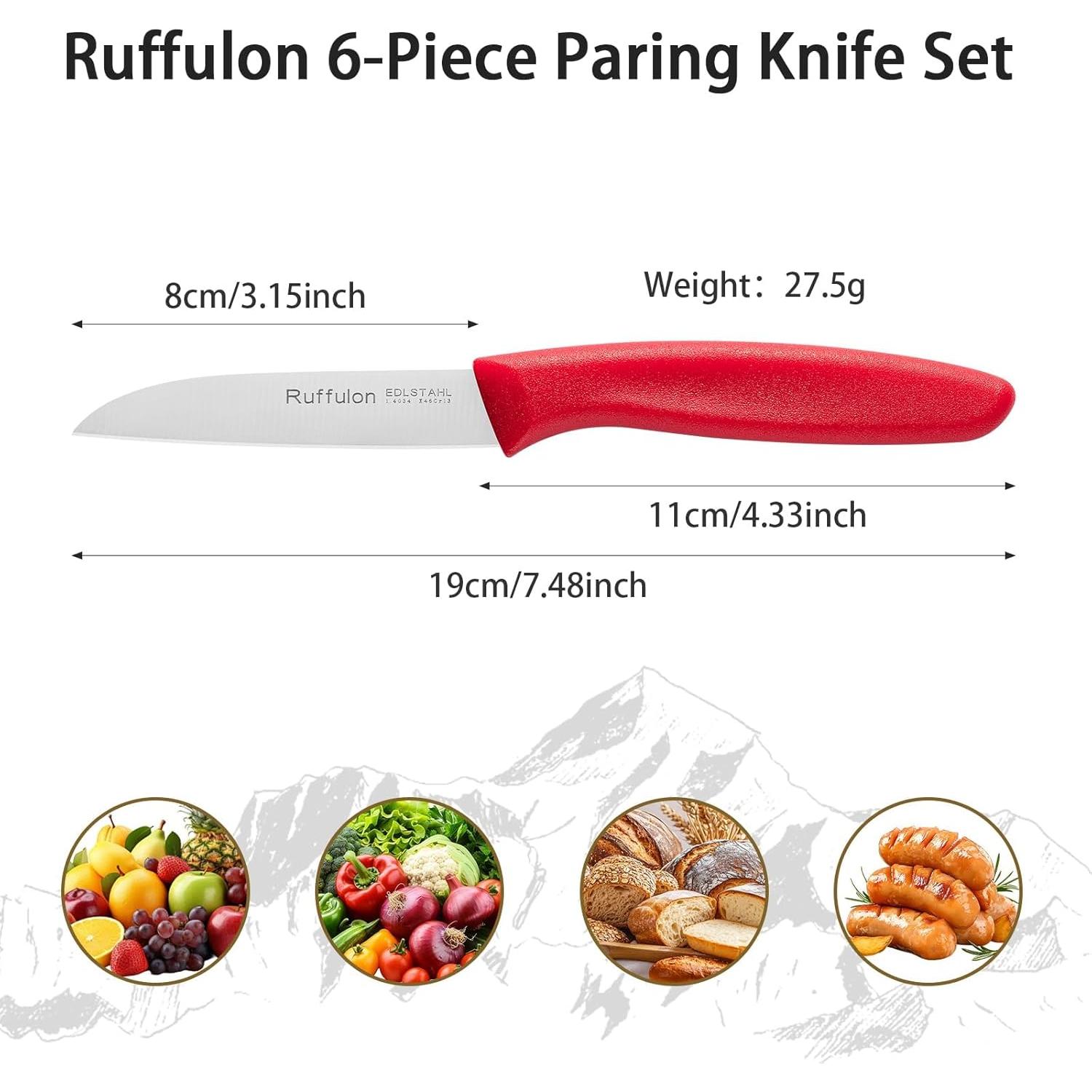 Juego de cuchillos de pelar Ruffulon 6 piezas acero inoxidable