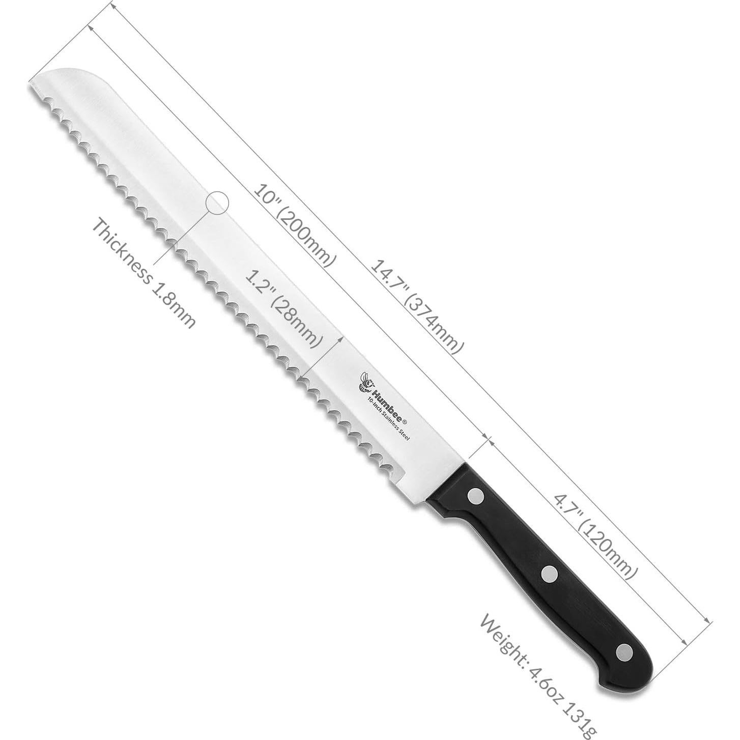 Cuchillo de Pan Serrado 25 cm Humbee Acero Inoxidable