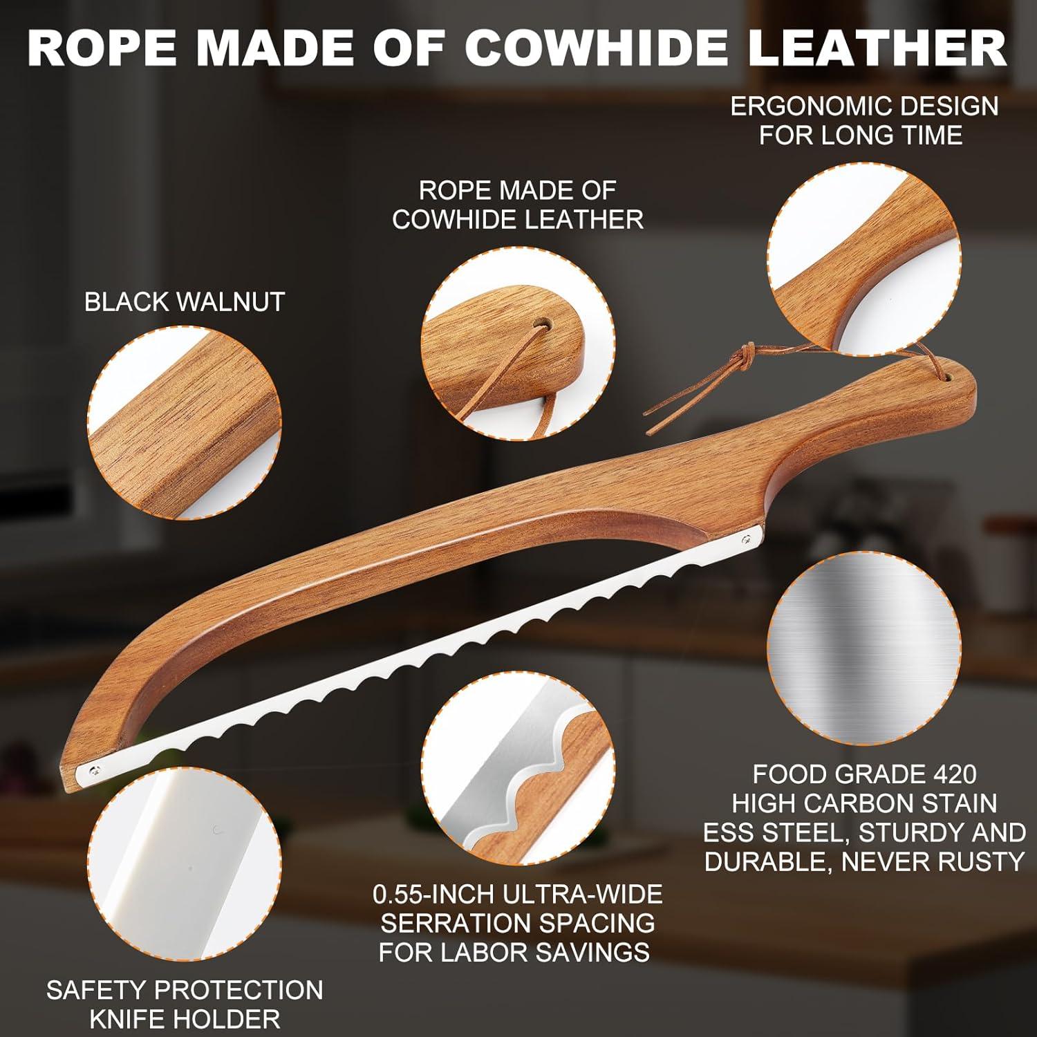 Cortador de Pan HAOIOKSC 39.88 cm Acero Inoxidable Ergonómico