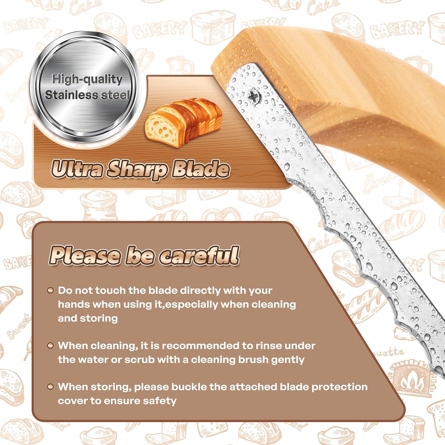 Cuchillo de Pan ISAIDNO 24.1 cm Madera Natural Serrado