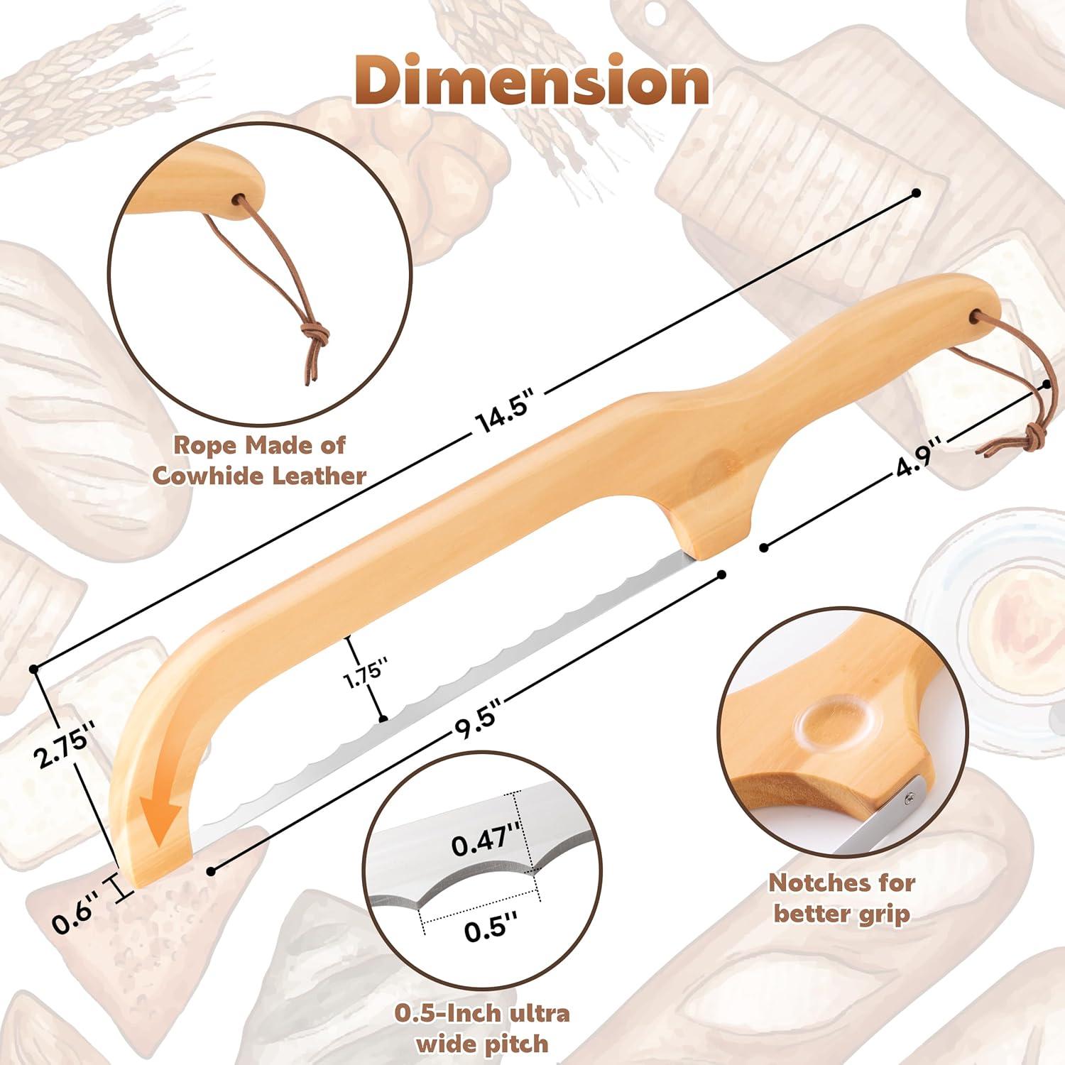 Cuchillo de Pan ISAIDNO 24.1 cm Madera Natural Serrado