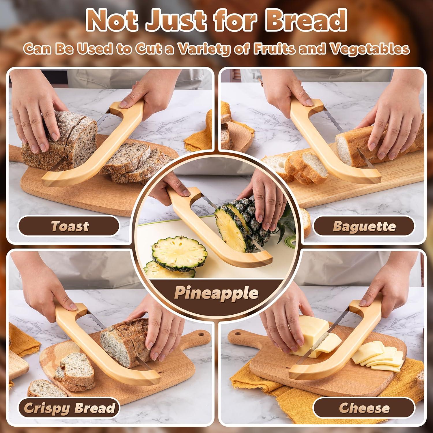 Cuchillo de Pan ISAIDNO 24.1 cm Madera Natural Serrado