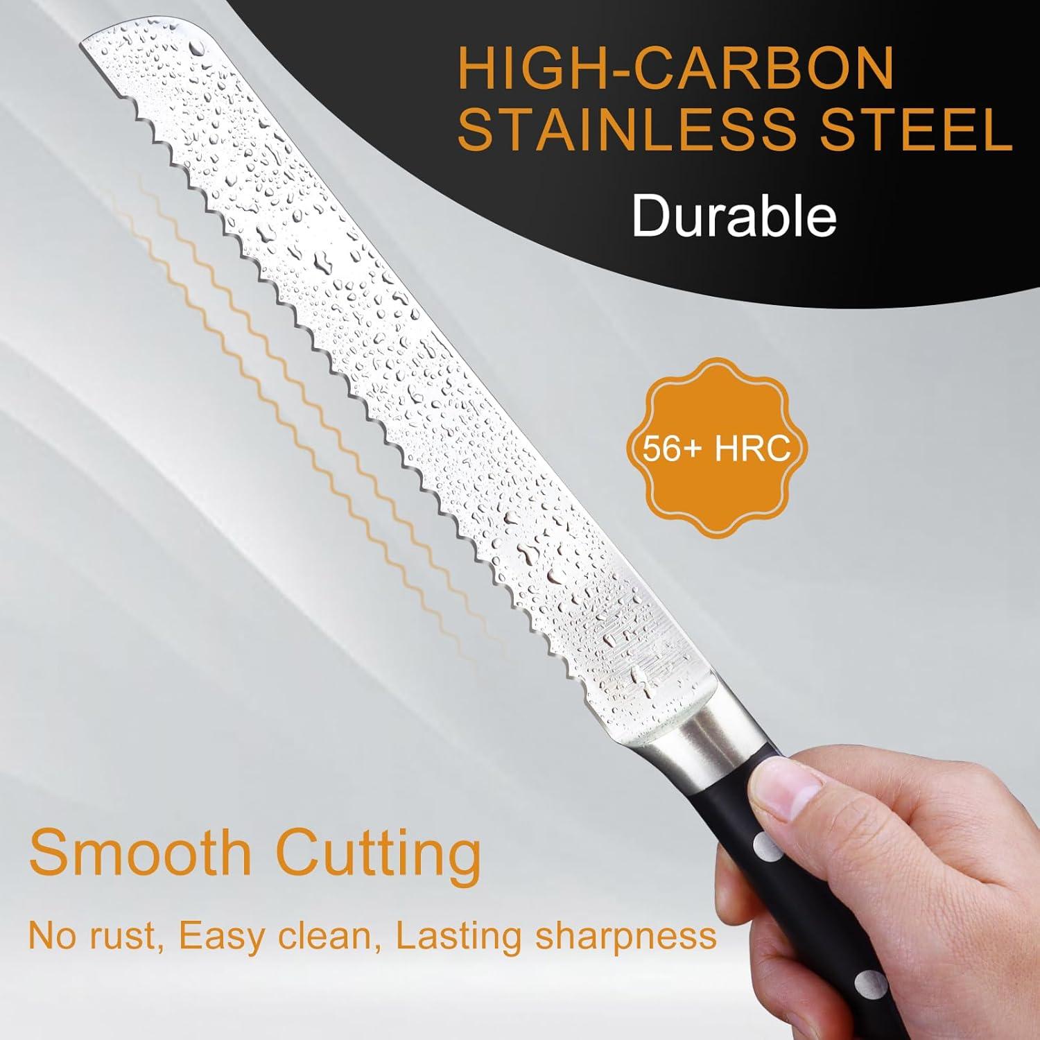 Cuchillo de Pan Serrado 20 cm ProudMoore - Acero Inoxidable