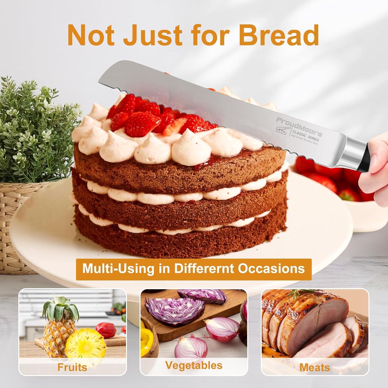 Cuchillo de Pan Serrado 20 cm ProudMoore - Acero Inoxidable