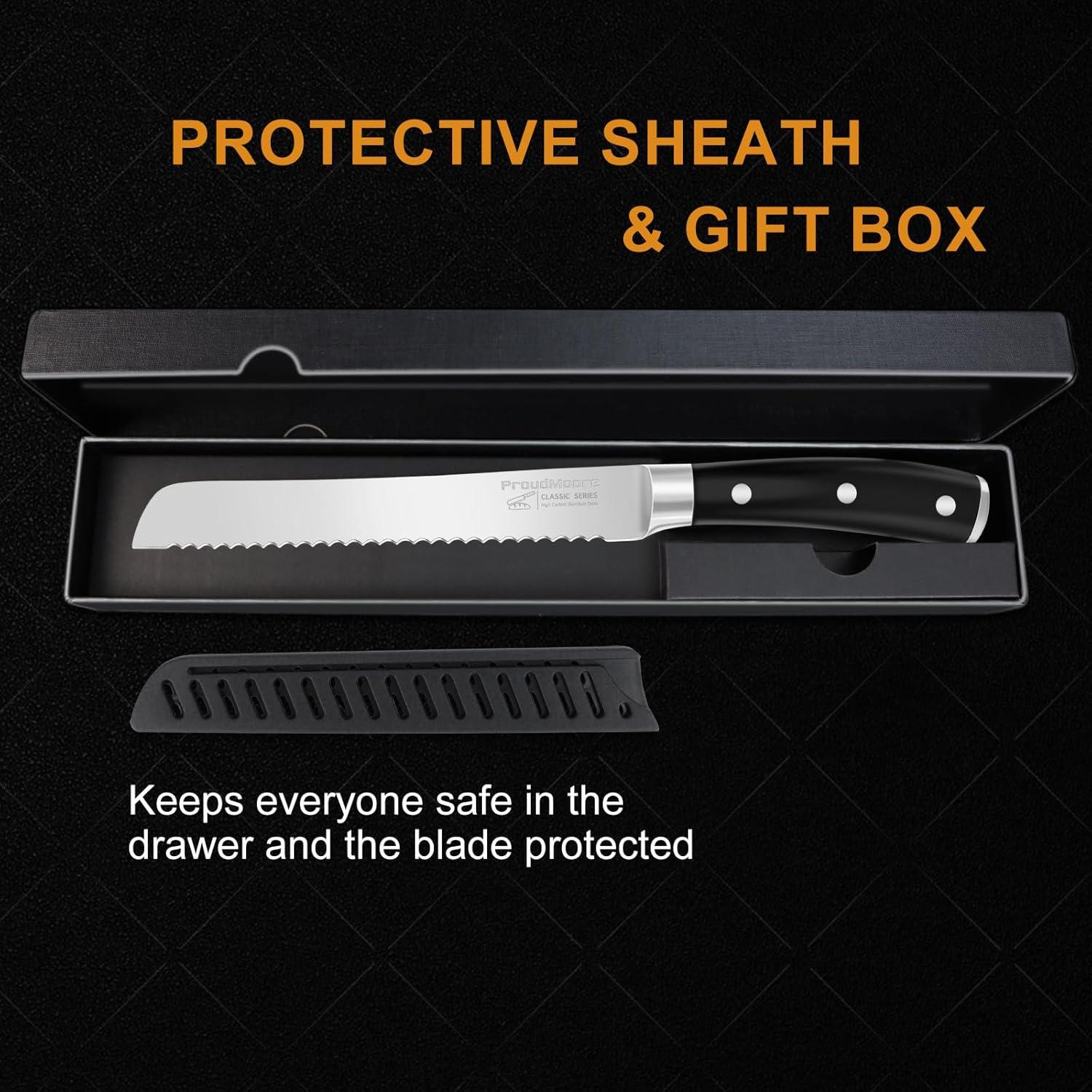 Cuchillo de Pan Serrado 20 cm ProudMoore - Acero Inoxidable