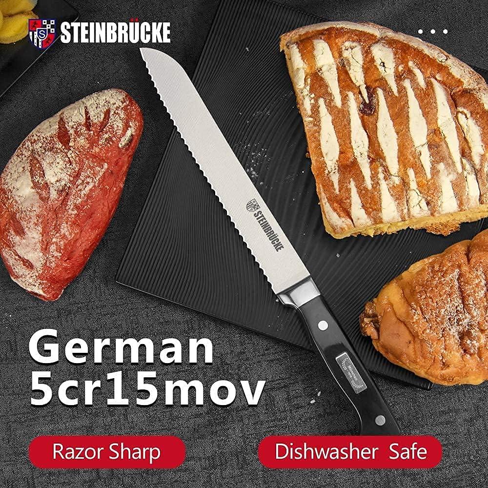 Cuchillo de Pan Serrado STEINBRCKE 25.4 cm Acero Inoxidable
