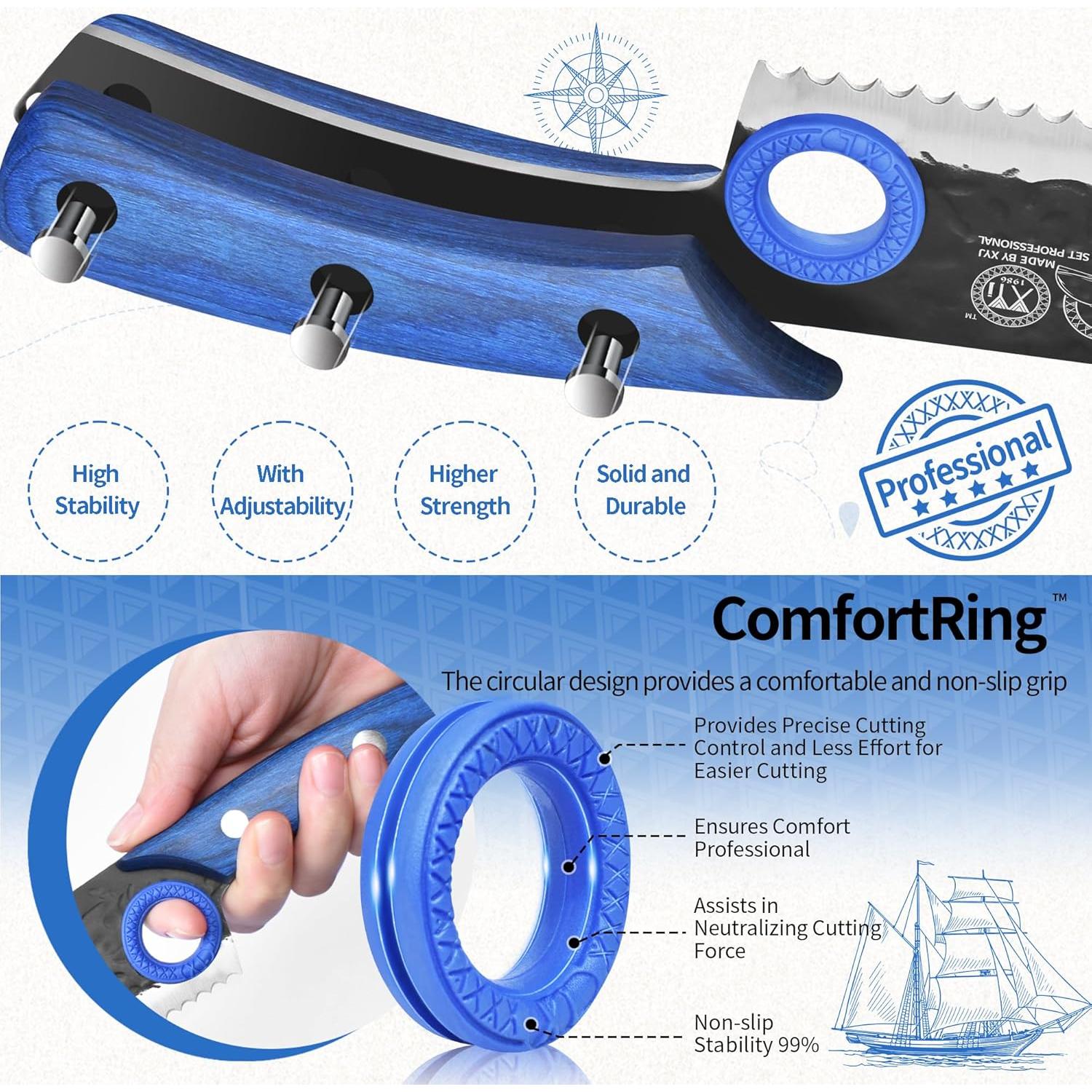 Cuchillo de Pan Serrado XYJ 20.3 cm Acero Alto Carbono Madera