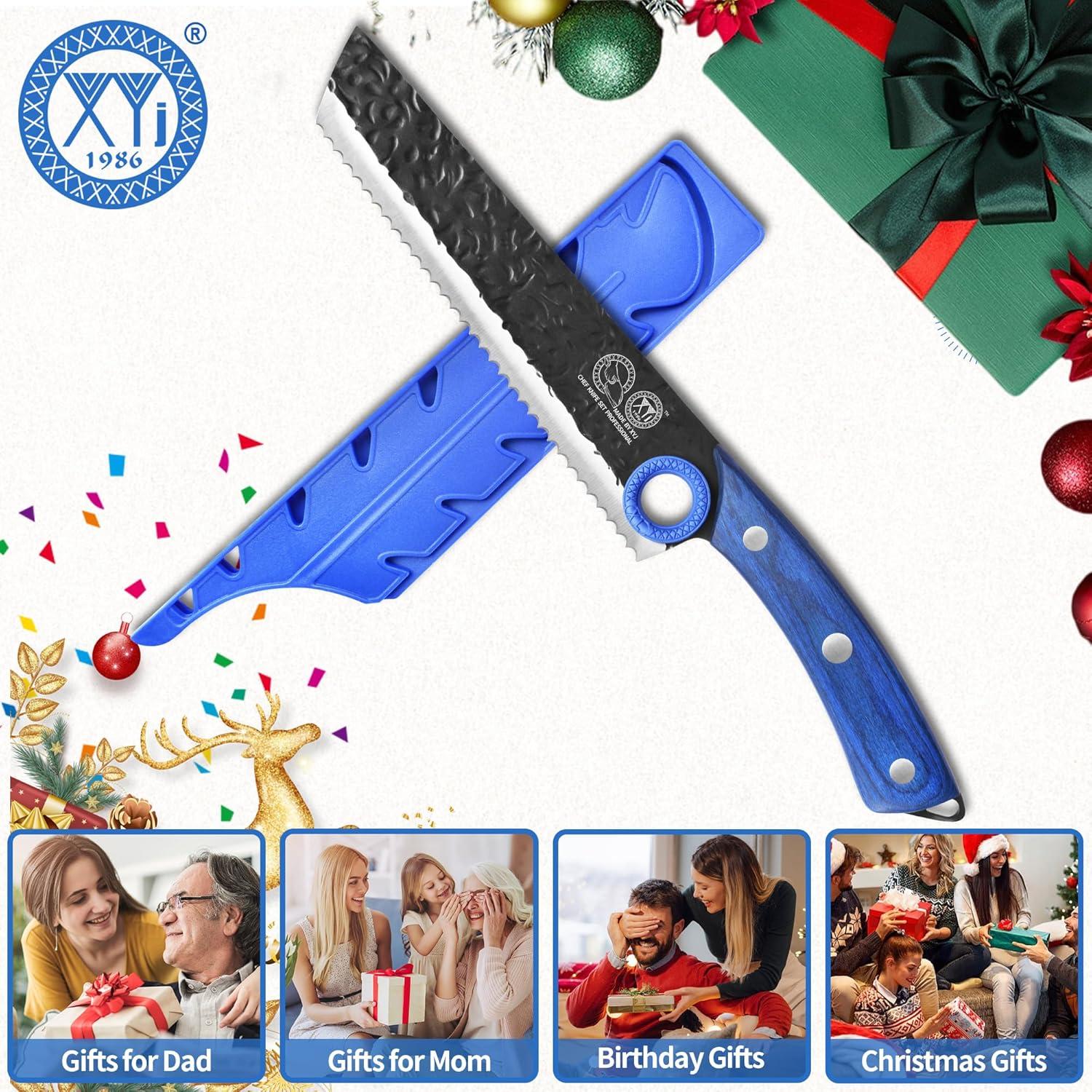 Cuchillo de Pan Serrado XYJ 20.3 cm Acero Alto Carbono Madera