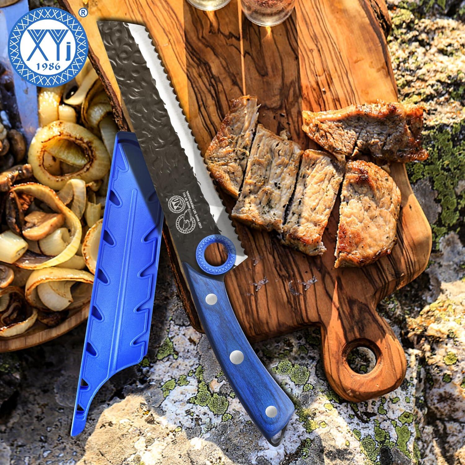 Cuchillo de Pan Serrado XYJ 20.3 cm Acero Alto Carbono Madera