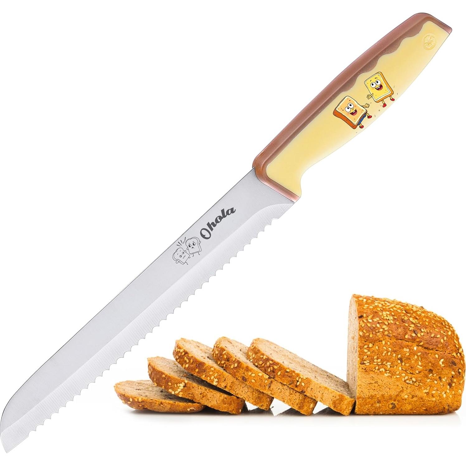 Cuchillo de Pan Serrado 20 cm Ohola Acero Inoxidable Amarillo