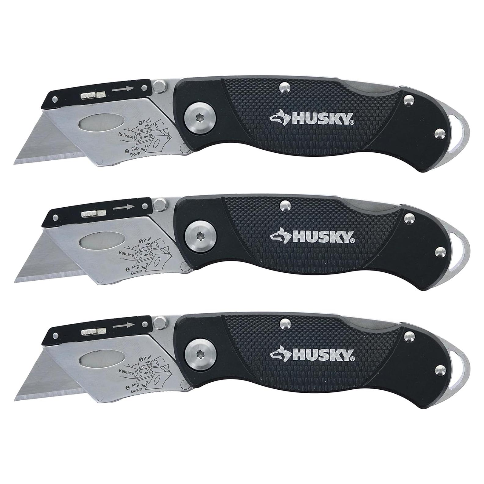 Cuchillos Utilitarios Plegables Husky 3 Piezas 19.5 cm