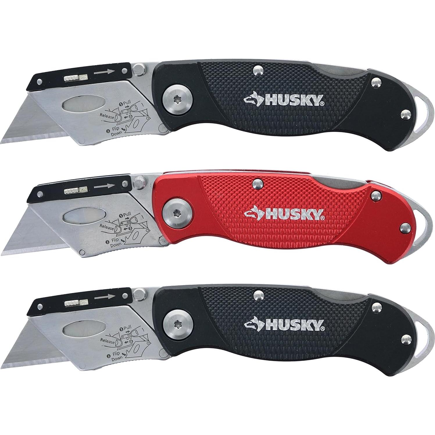 Cuchillos Utilitarios Plegables Husky 3 Piezas 19.5 cm